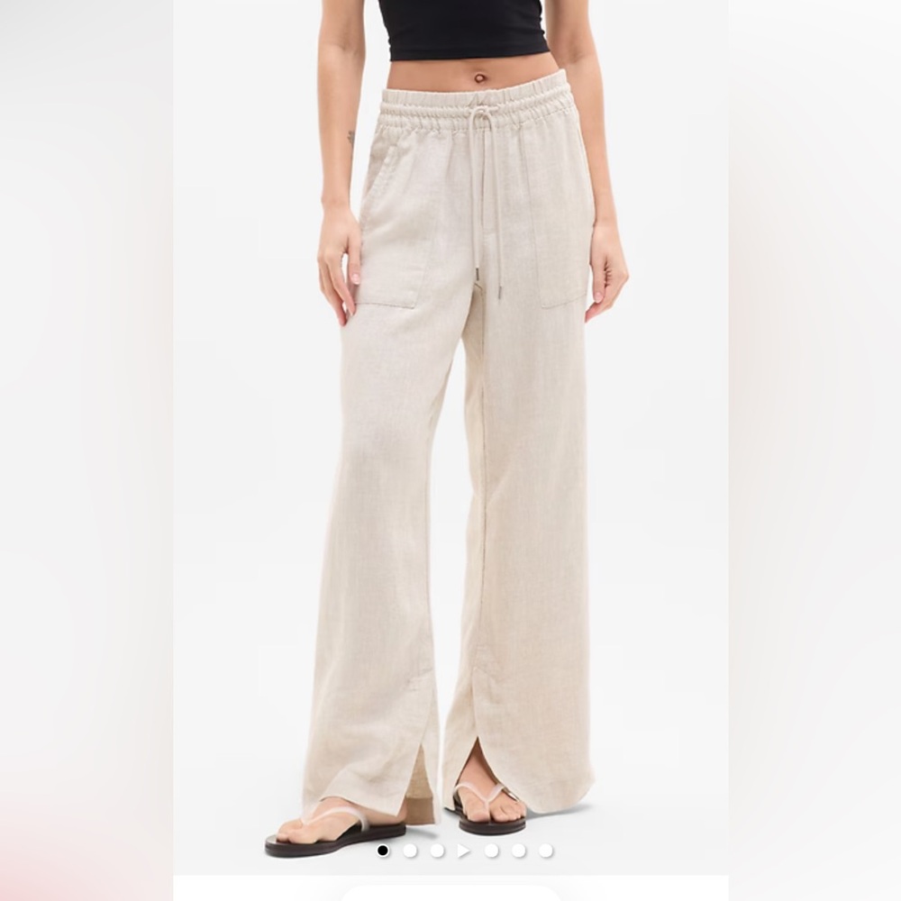 Athleta Retreat High Rise Wide-Leg 100% Linen Pants